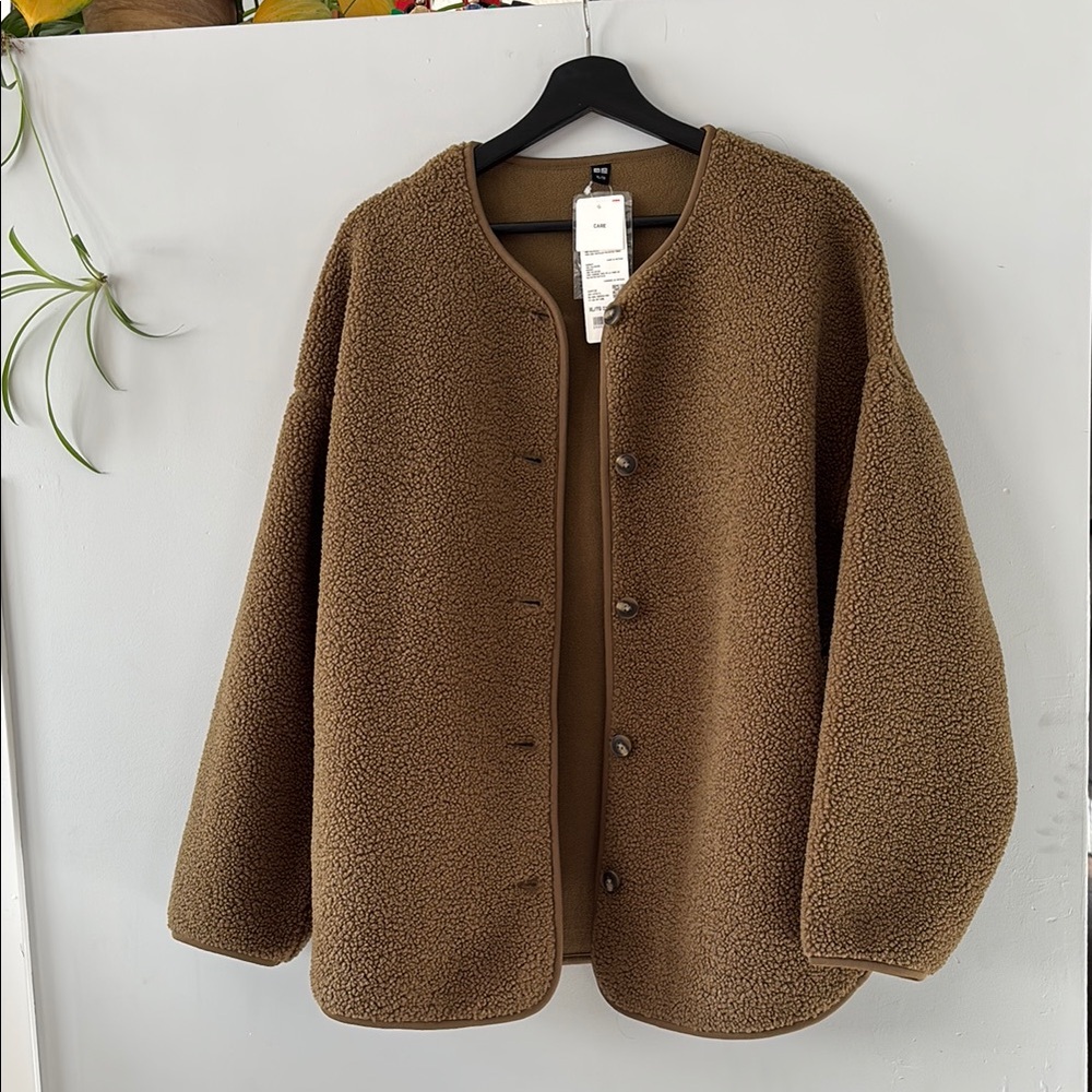 Uniqlo Olive Button-Up Fleece Jacket BNWT - XL